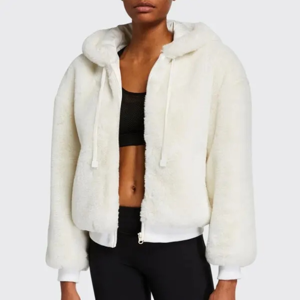 Blanc Noir Cozy Sherpa Hoodie in Cream